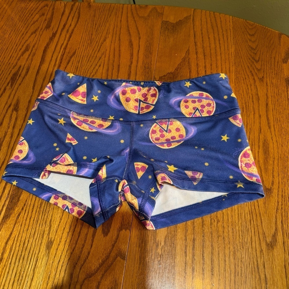 FLEO Pizza Print Blue Shorts Size Small